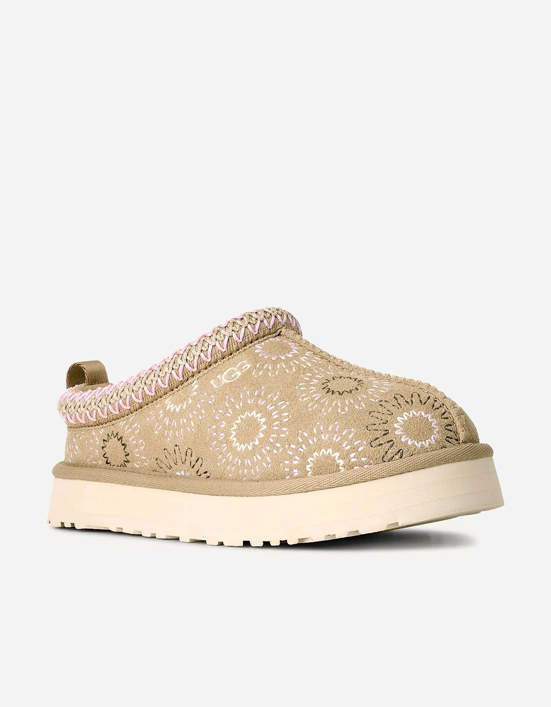 Kids Tazz Sun Stitch Slippers in Beige
