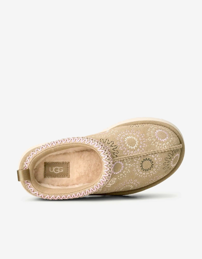Kids Tazz Sun Stitch Slippers in Beige
