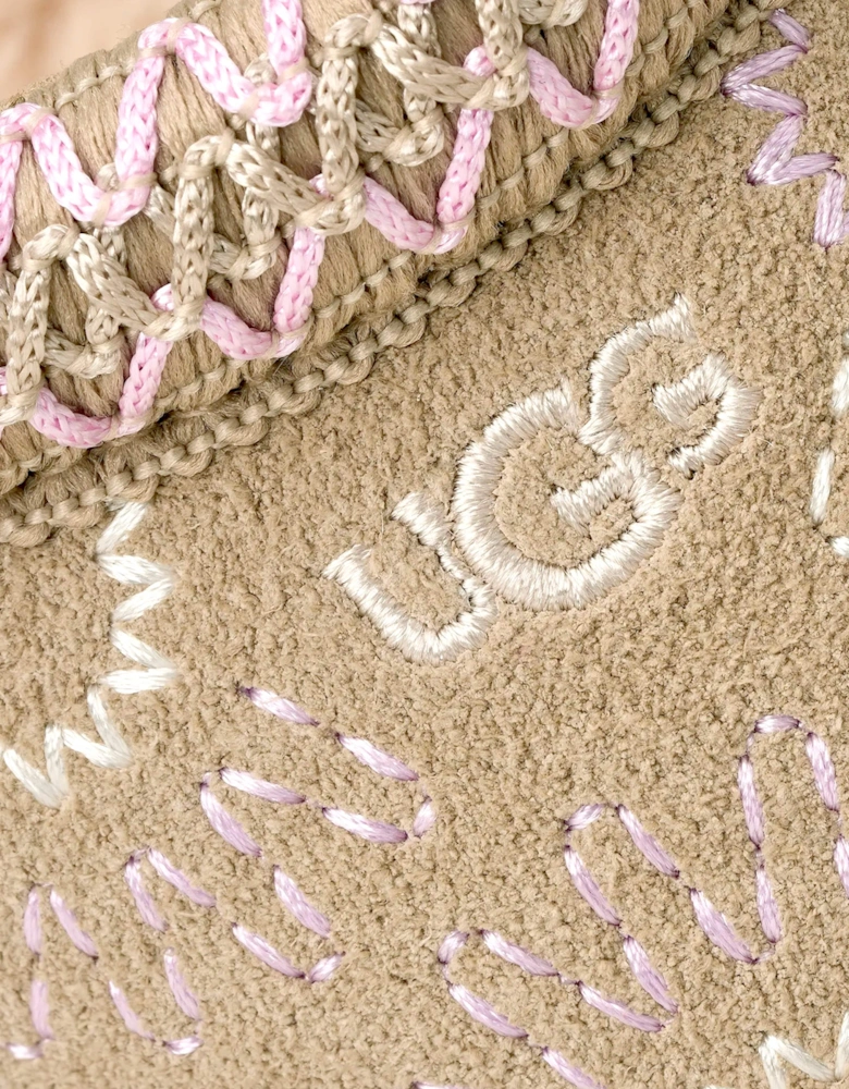 Kids Tazz Sun Stitch Slippers in Beige