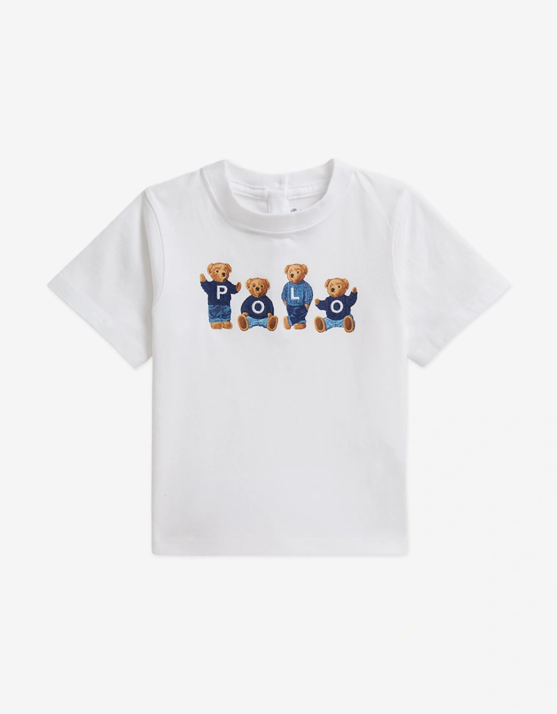 Baby Girls Polo Bears T-Shirt in White