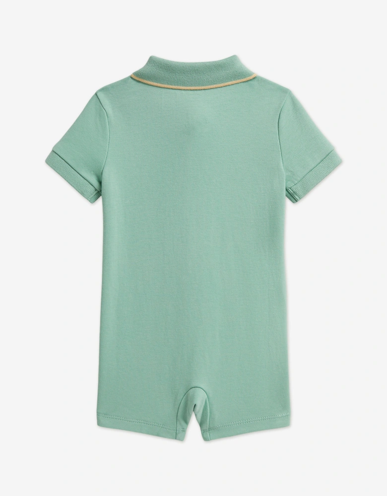 Baby Boys Polo Romper in Green
