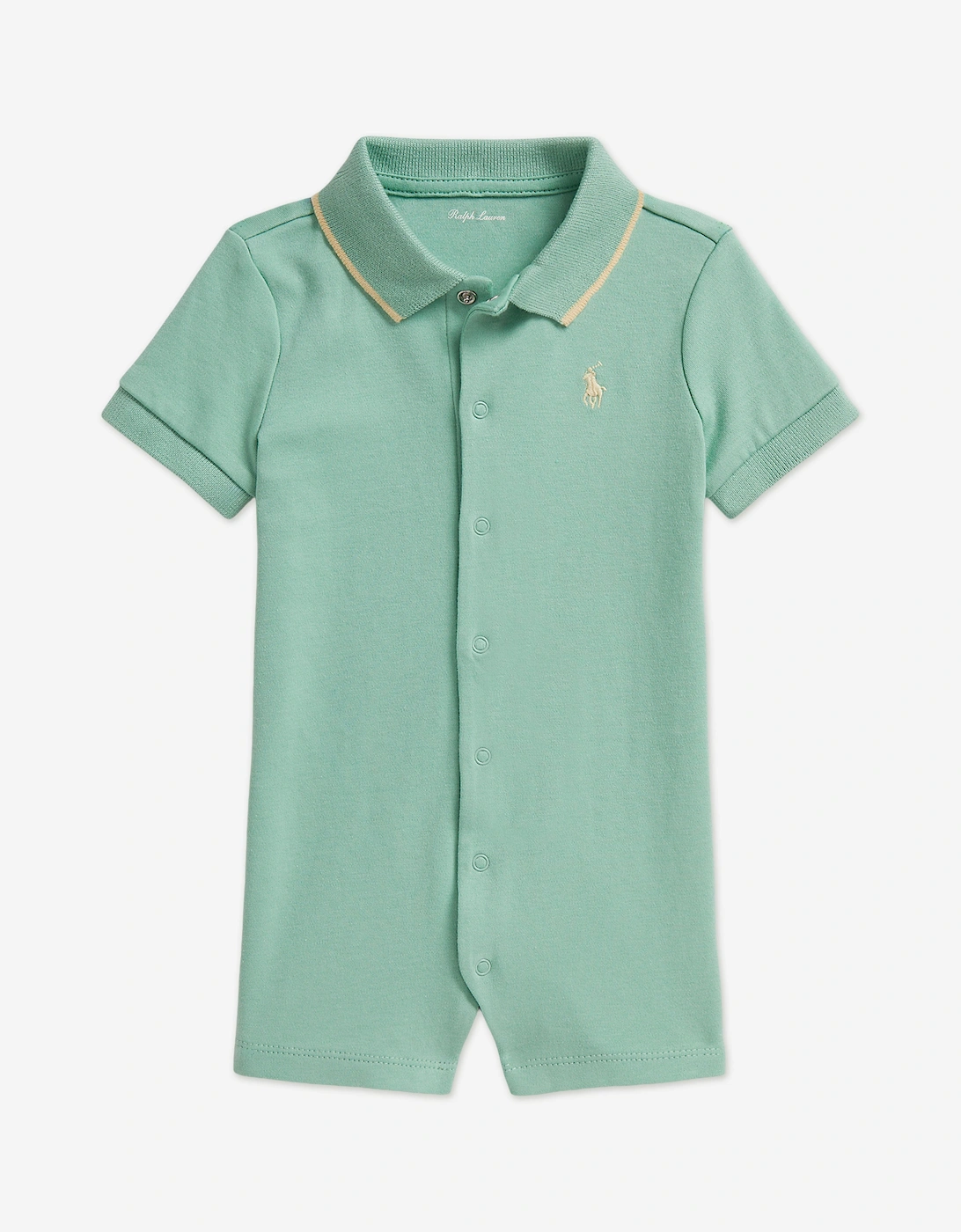 Baby Boys Polo Romper in Green, 5 of 4