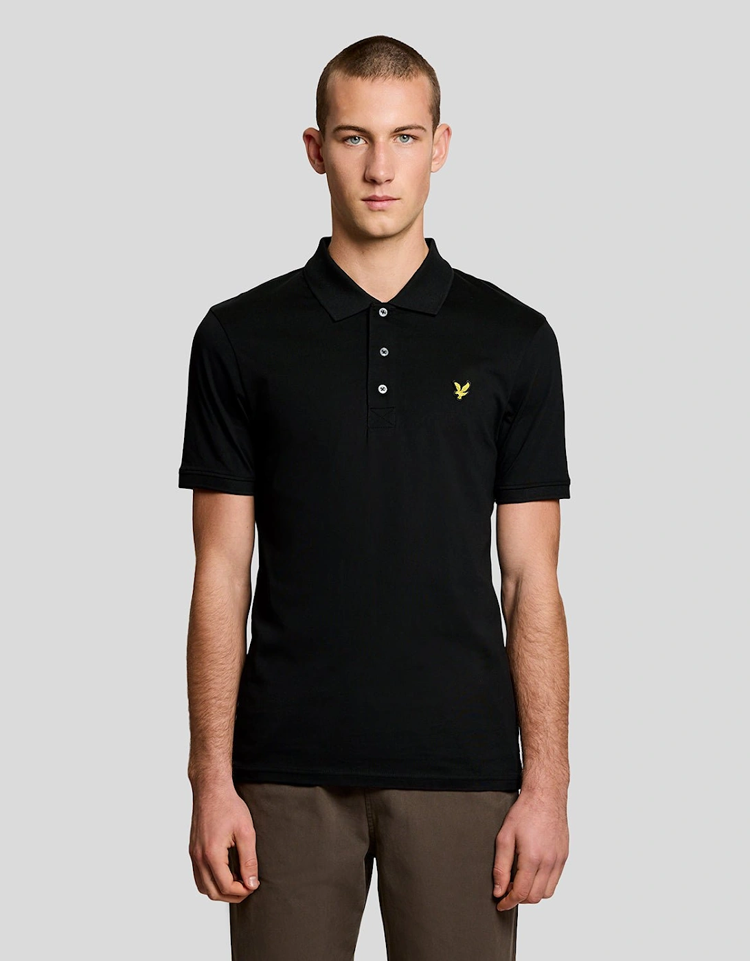Lyle And Scott Men's Black Cotton Jersey Polo Shirt  36 S