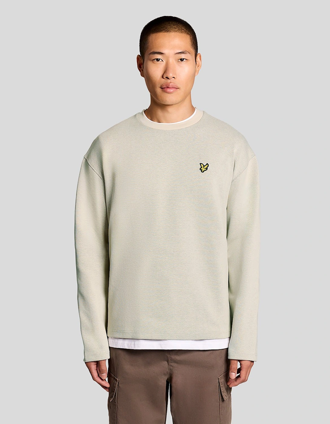 Raised Jacquard Crew Neck Sweatshirt, 7 of 6