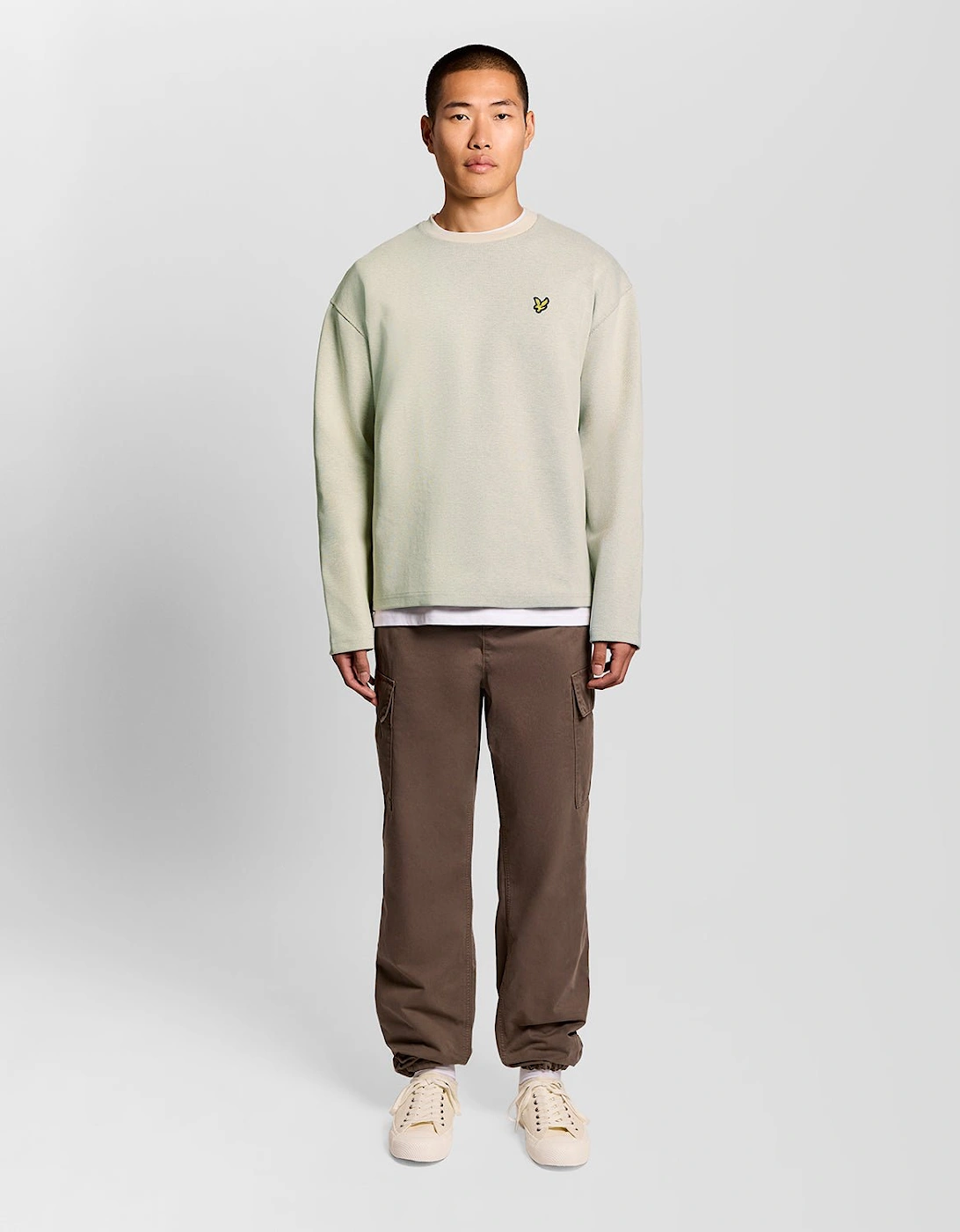 Raised Jacquard Crew Neck Sweatshirt