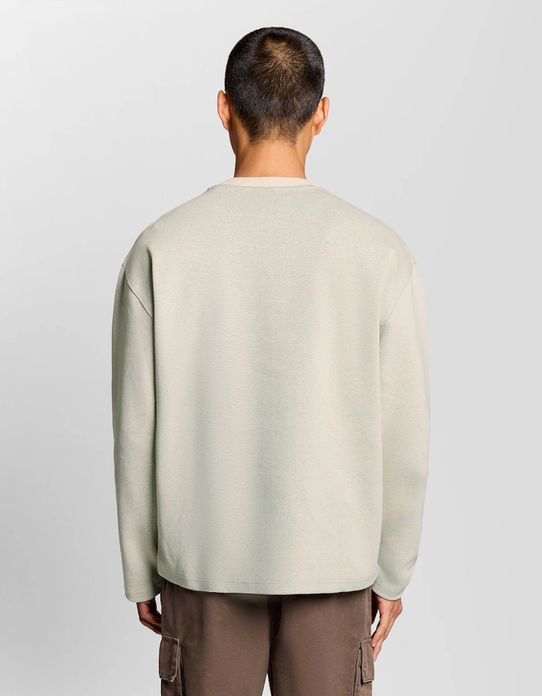 Raised Jacquard Crew Neck Sweatshirt