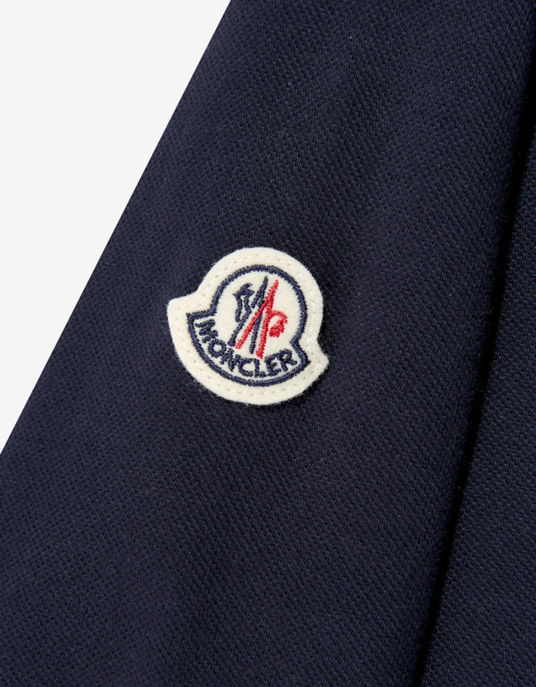 Enfant Boys Cotton Long Sleeve Polo Shirt in Navy