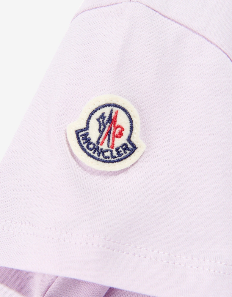 Enfant Girls Cotton Logo T-Shirt in Purple