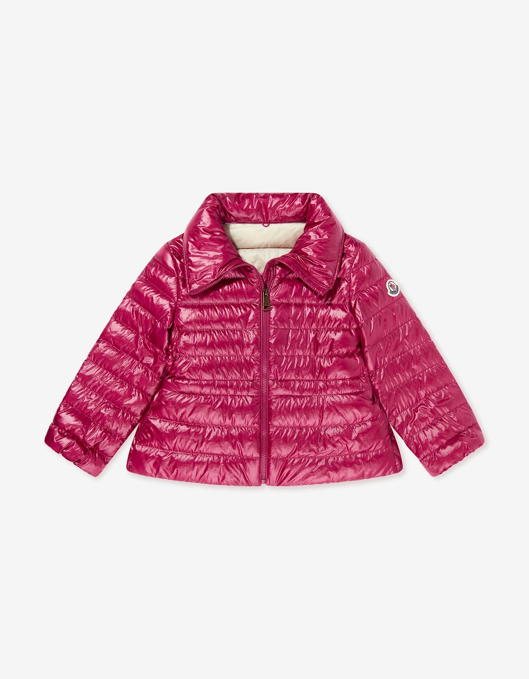 Enfant Girls Down Padded Fem Jacket in Pink, 5 of 4