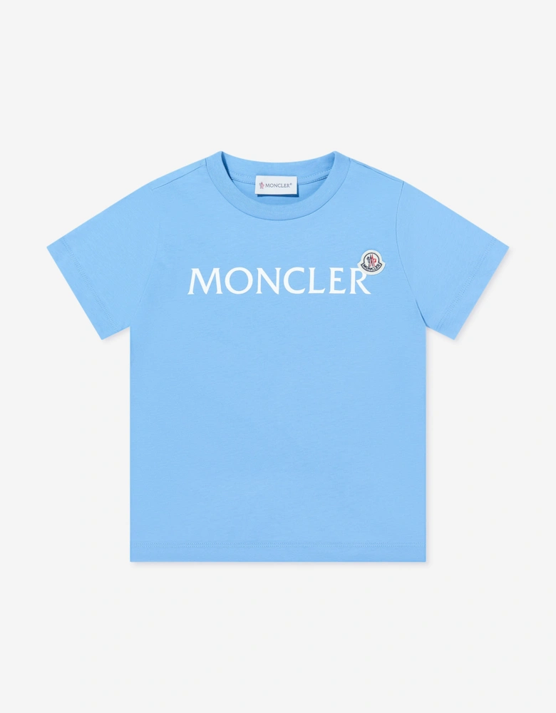 Enfant Boys Cotton Logo T-Shirt in Blue