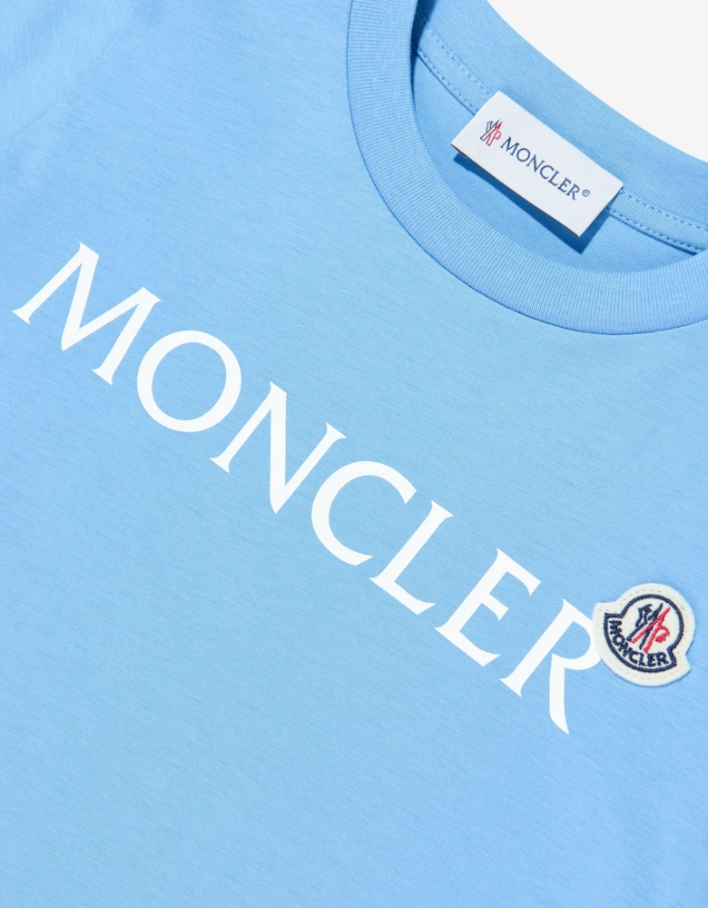 Enfant Boys Cotton Logo T-Shirt in Blue