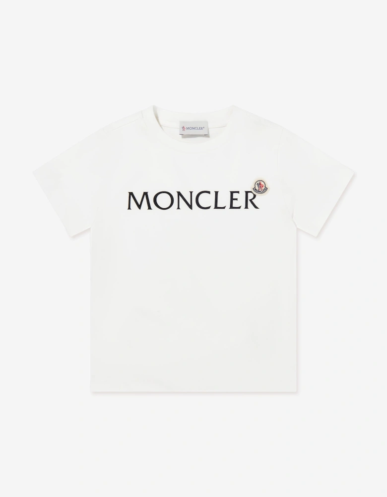 Enfant Boys Cotton Logo T-Shirt in Ivory