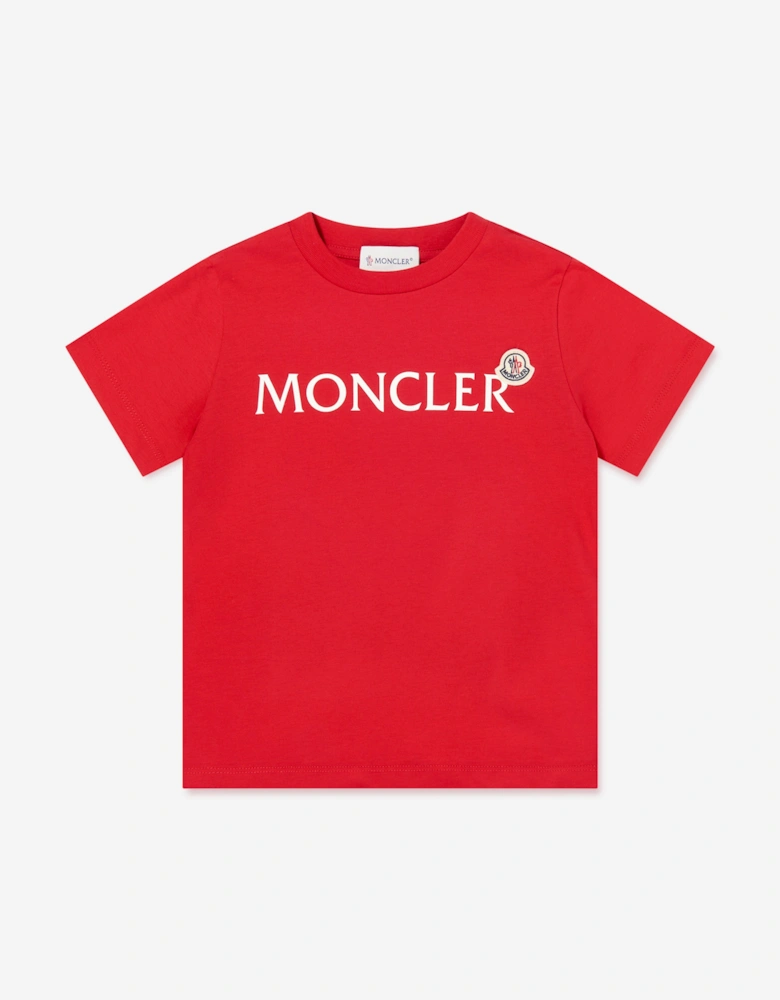 Enfant Boys Cotton Logo T-Shirt in Red