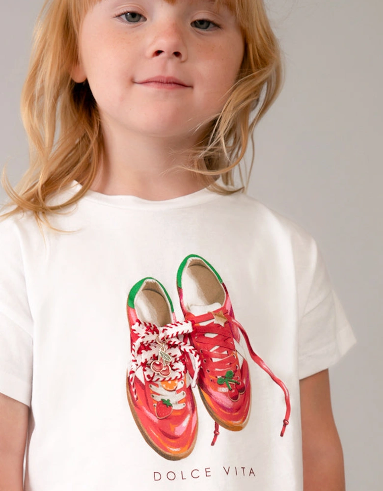 Girls Red Cherry Bicycle Short Set