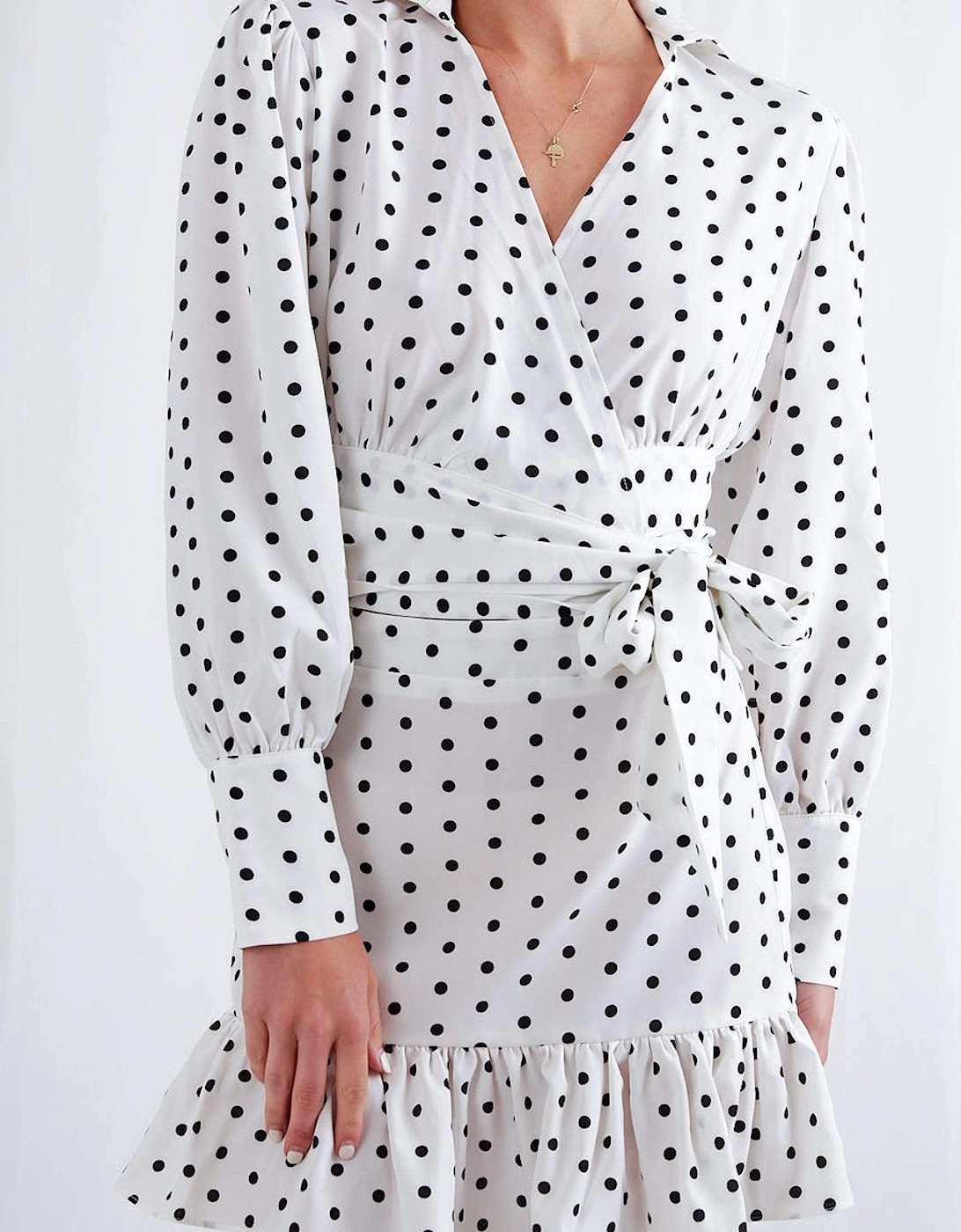 Pretty Lavish Women's Multi Aiden Wrap Blouse - Polka Dot - Size: 14