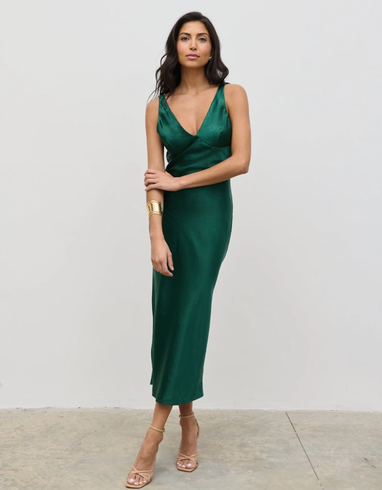 Piper Midi Dress - Emerald Green
