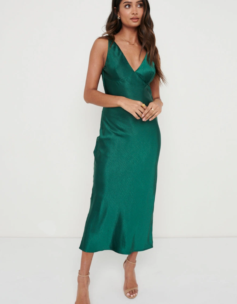 Piper Midi Dress - Emerald Green
