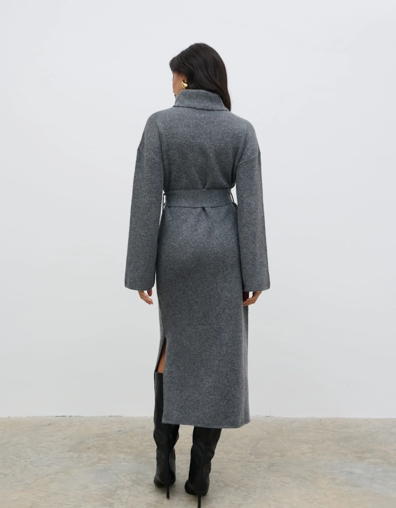 Wrenley Midaxi Knit Dress - Charcoal