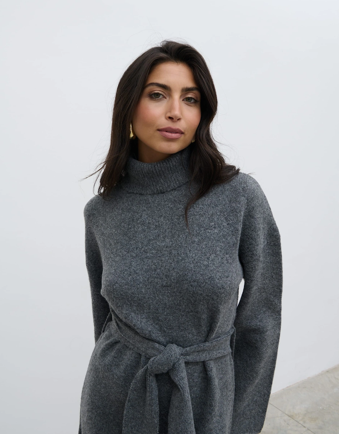 Wrenley Midaxi Knit Dress - Charcoal