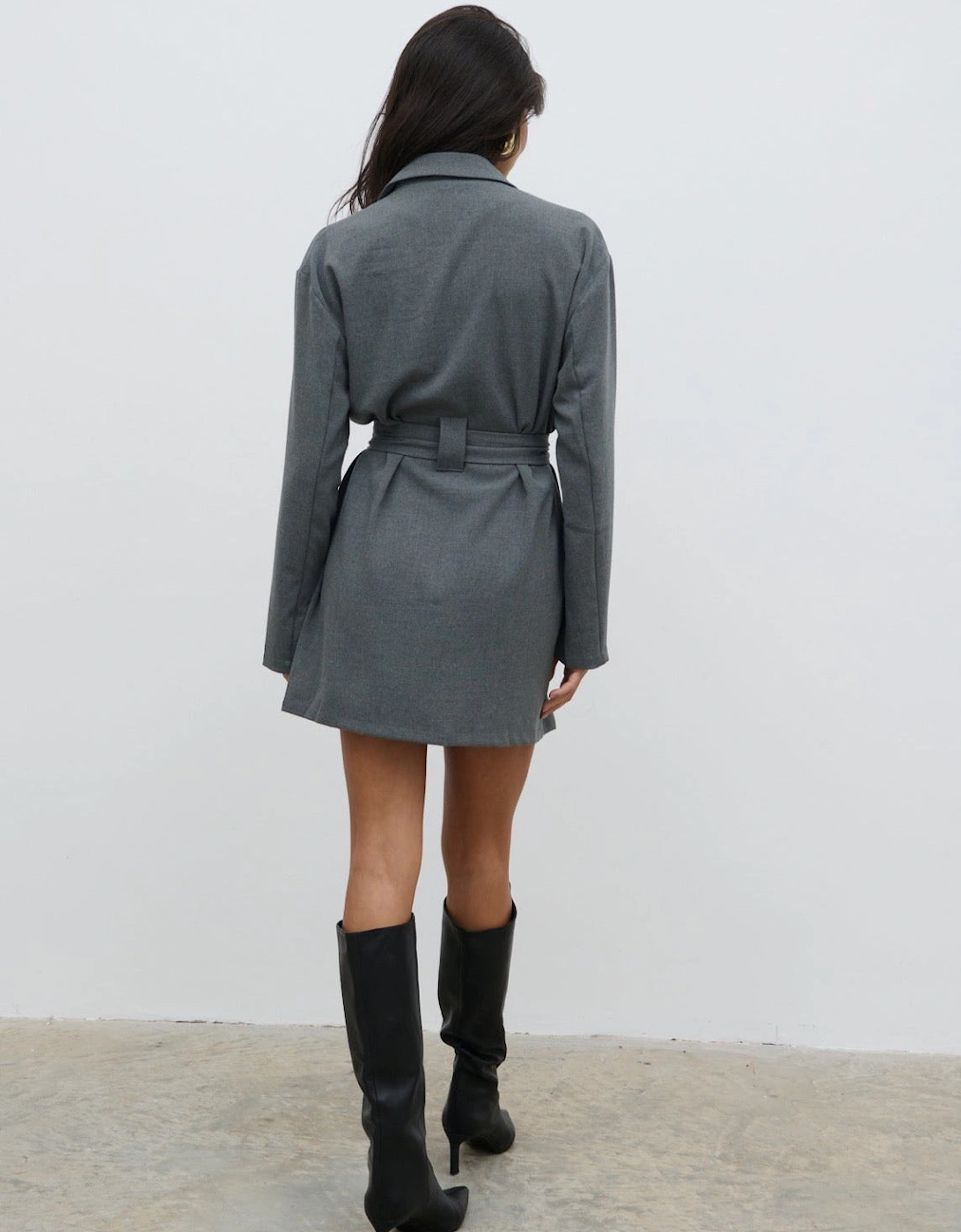 Morgan Tailored Cargo Mini Dress - Grey