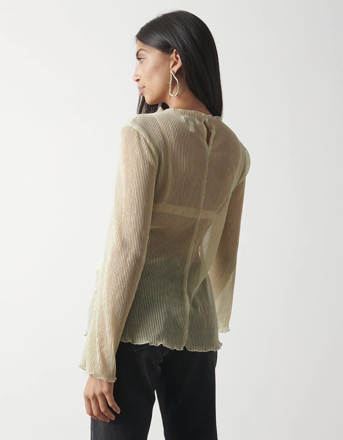 Fraser Sheer Plisse Top - Gold