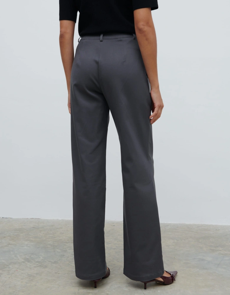 Brady Front Pleat Trousers - Graphite Grey