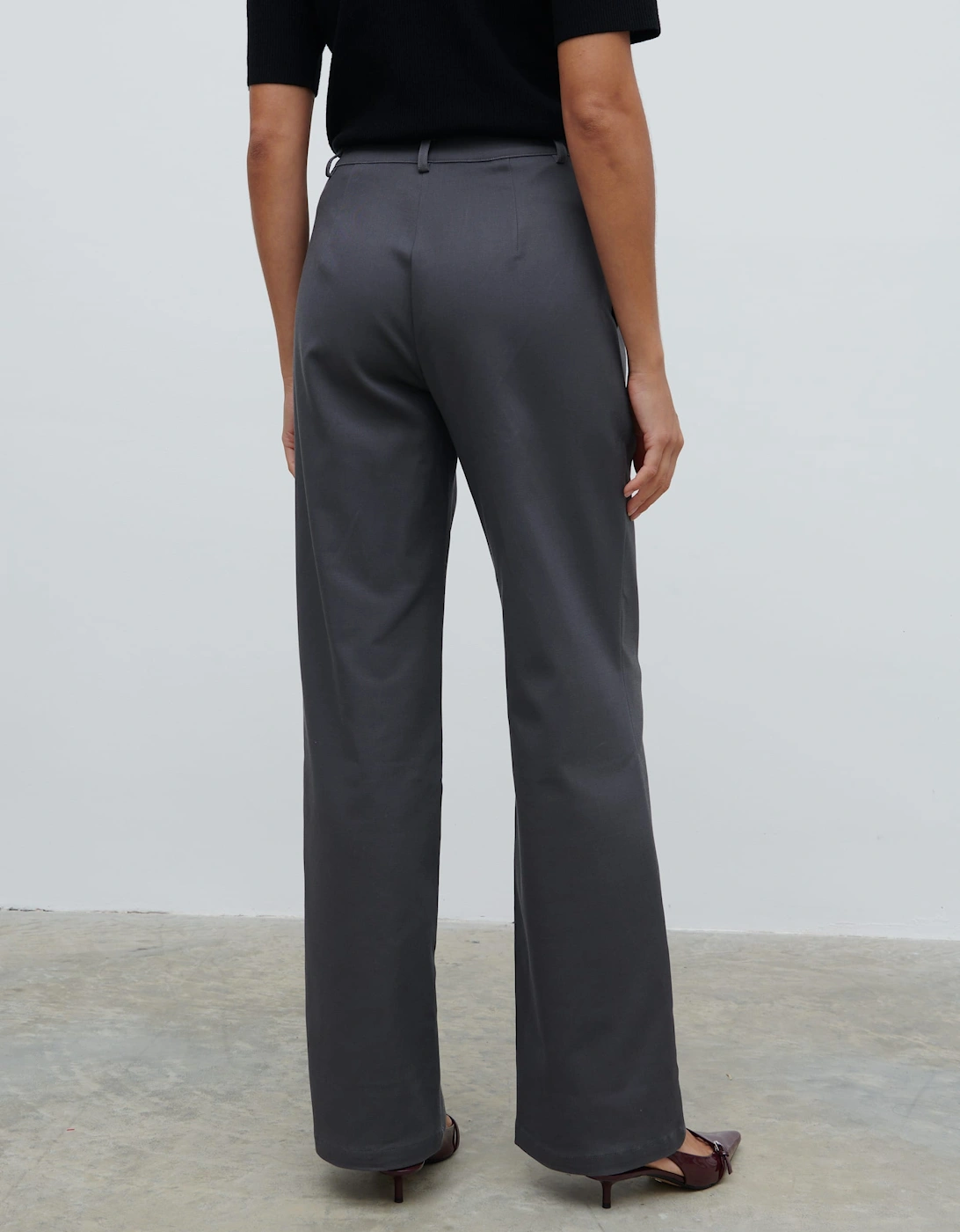 Brady Front Pleat Trousers - Graphite Grey