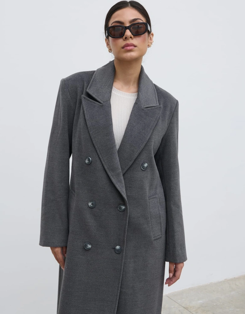 Carissa Oversized Tailored Coat - Charcoal