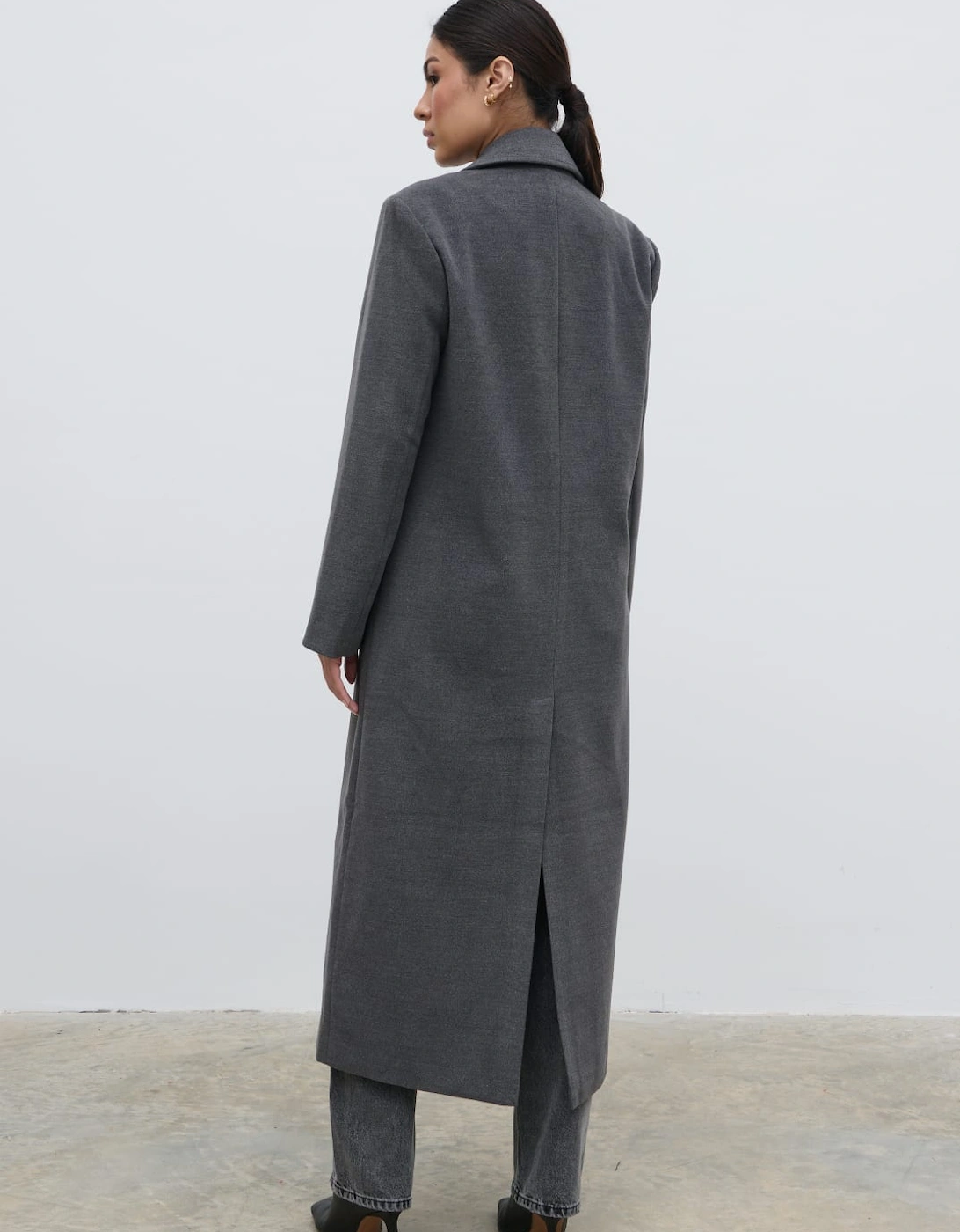 Carissa Oversized Tailored Coat - Charcoal