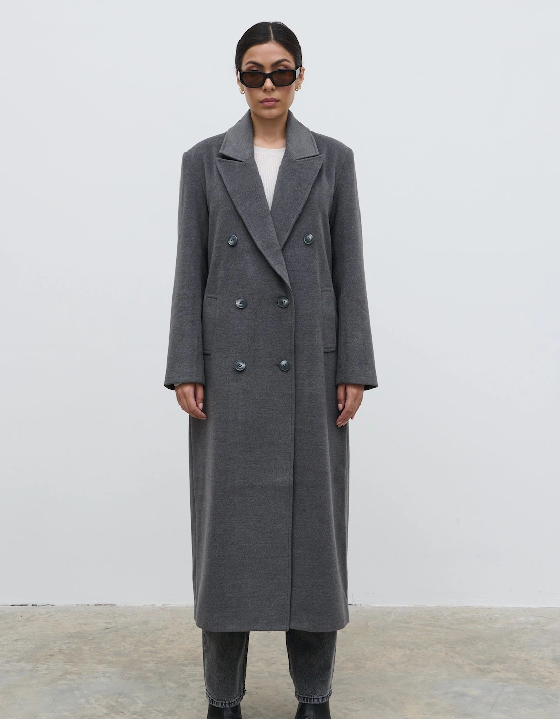 Carissa Oversized Tailored Coat - Charcoal