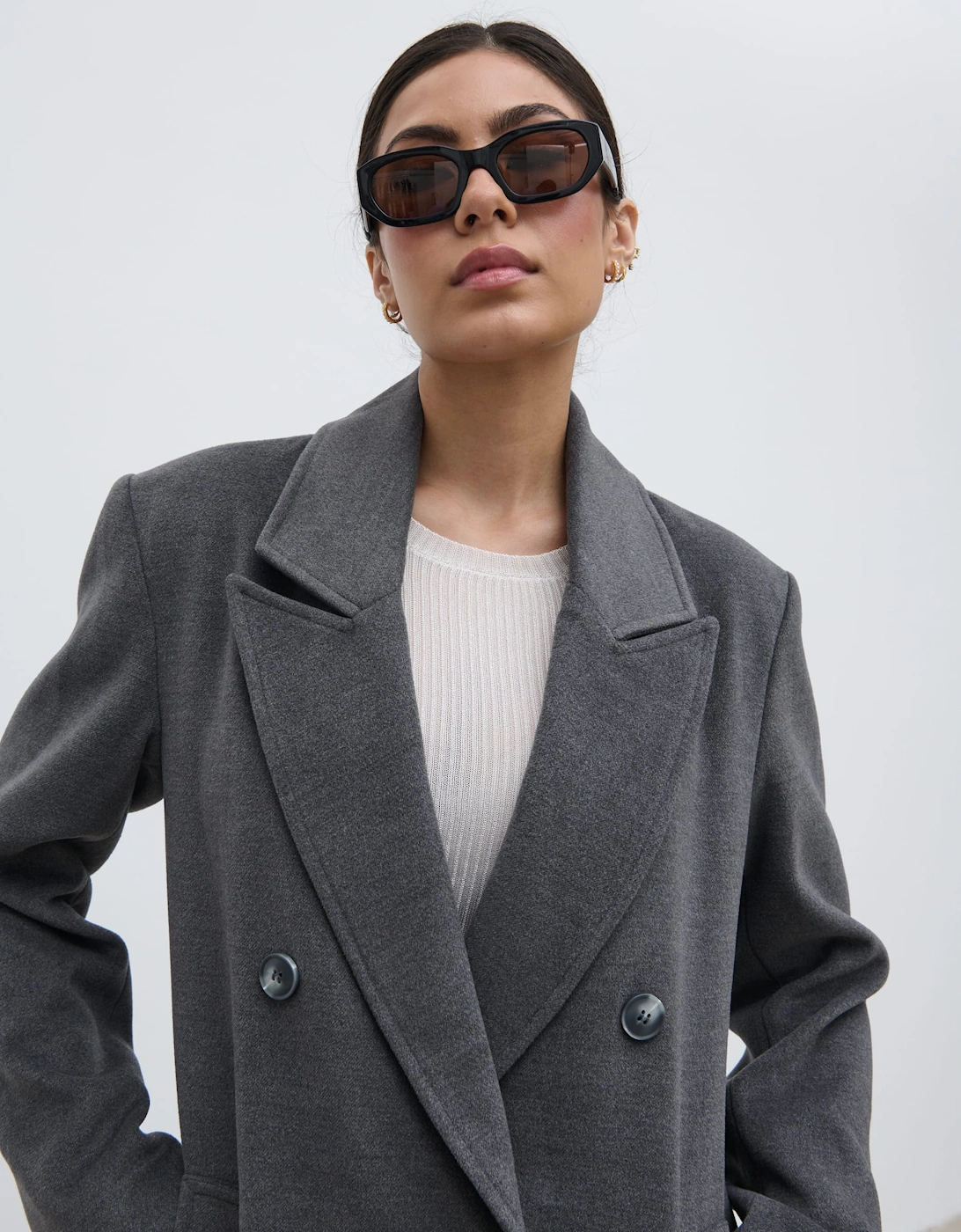 Carissa Oversized Tailored Coat - Charcoal