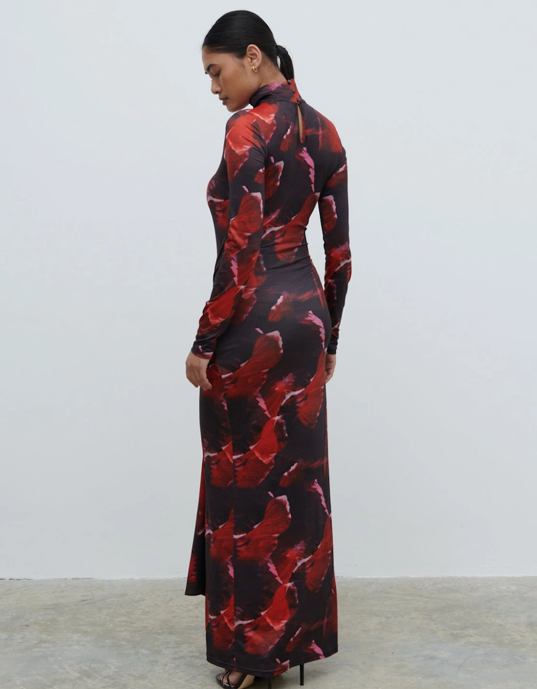 Emmeline High Neck Jersey Maxi Dress - Print