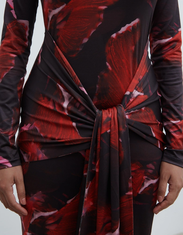 Emmeline High Neck Jersey Maxi Dress - Print