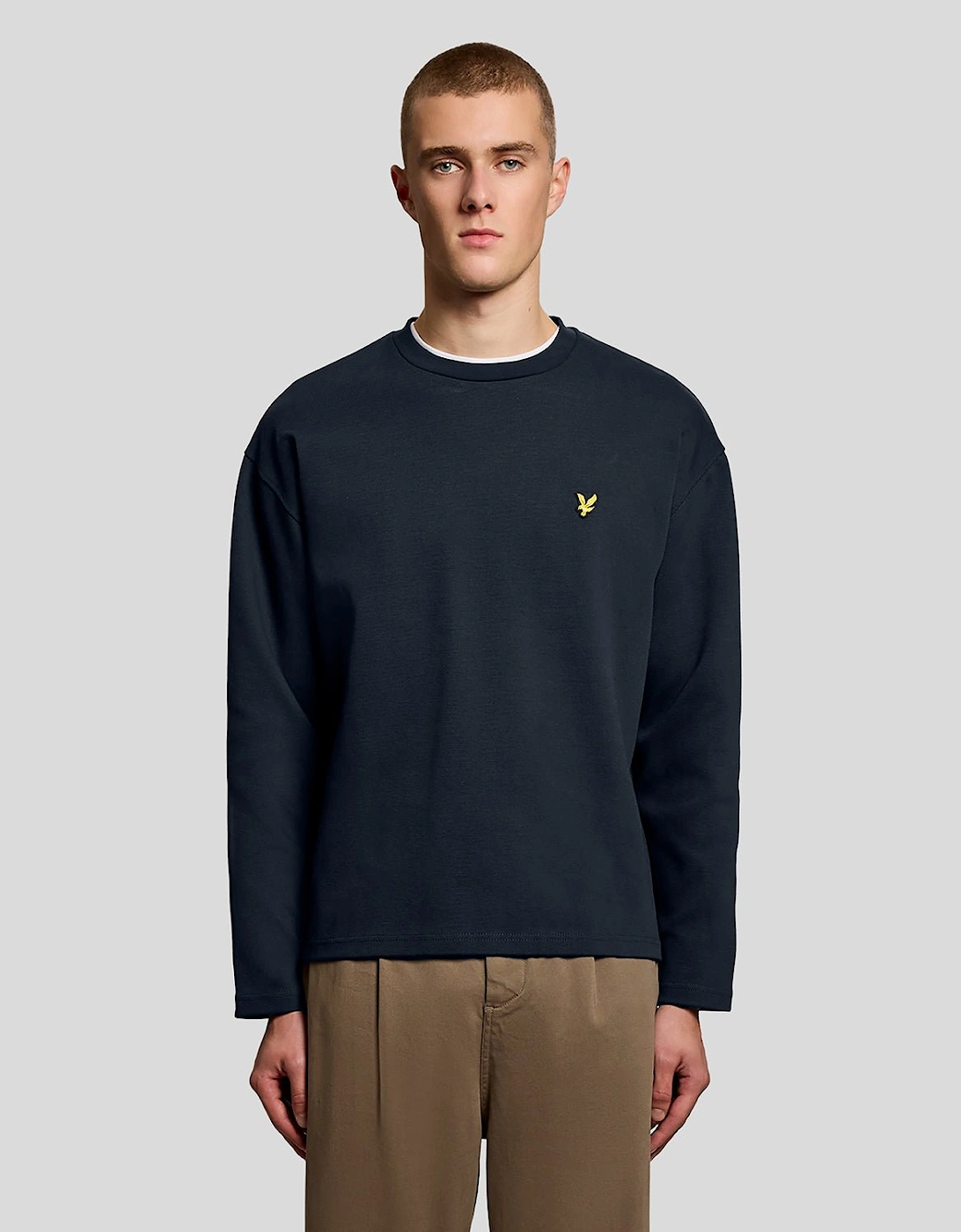 Raised Jacquard Crew Neck Sweatshirt, 7 of 6
