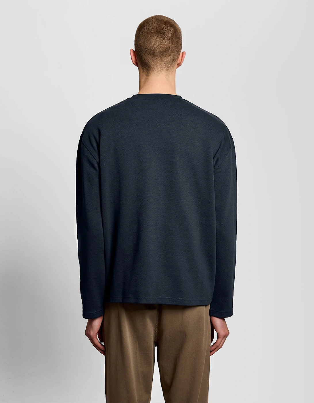 Raised Jacquard Crew Neck Sweatshirt