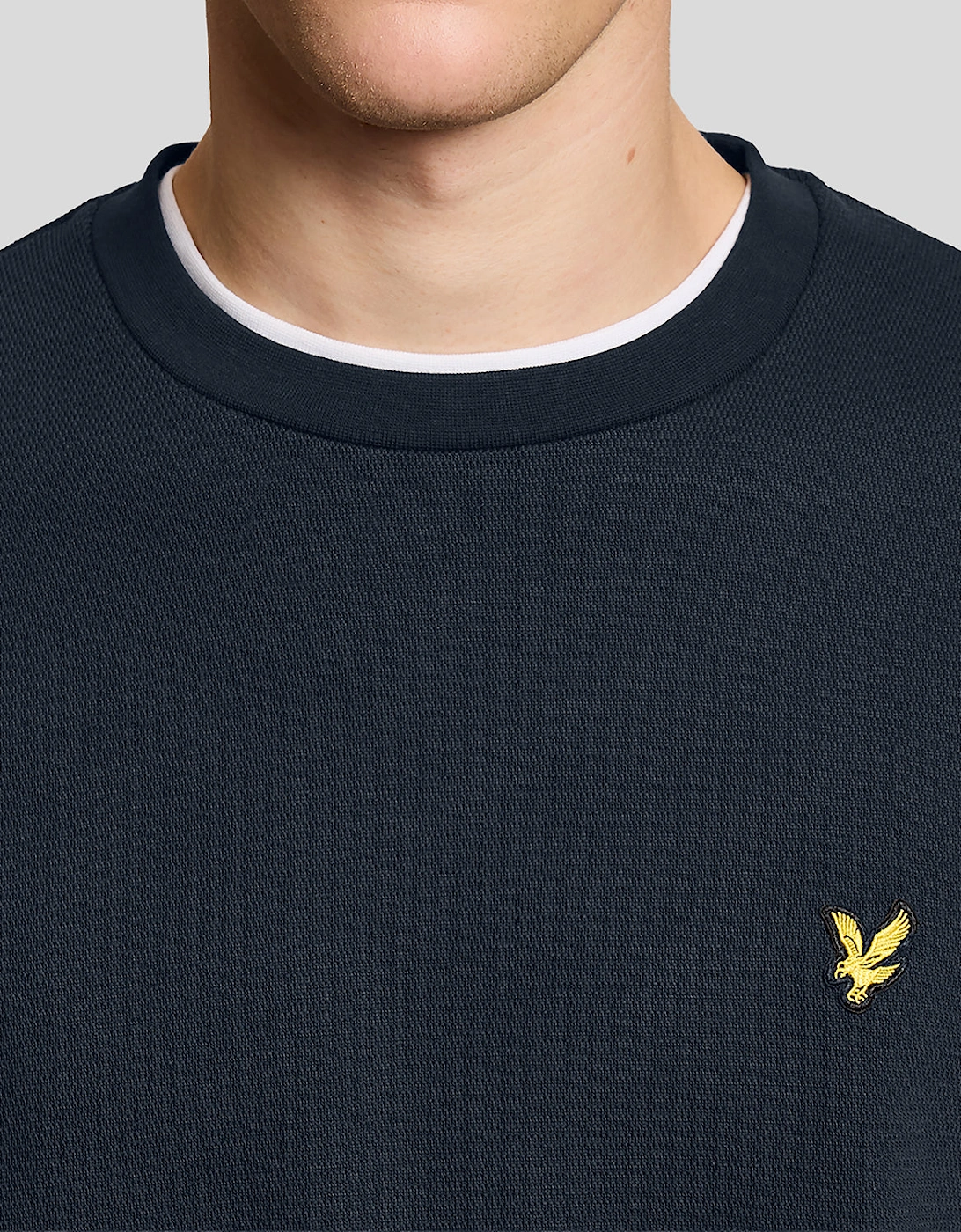 Raised Jacquard Crew Neck Sweatshirt