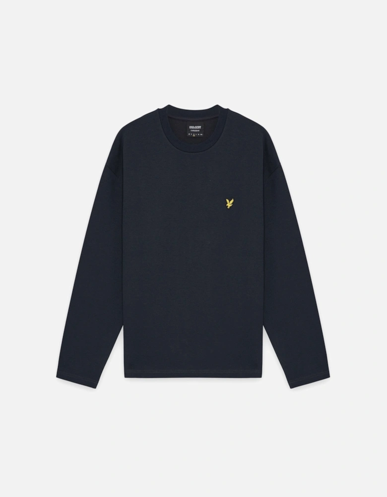 Raised Jacquard Crew Neck Sweatshirt