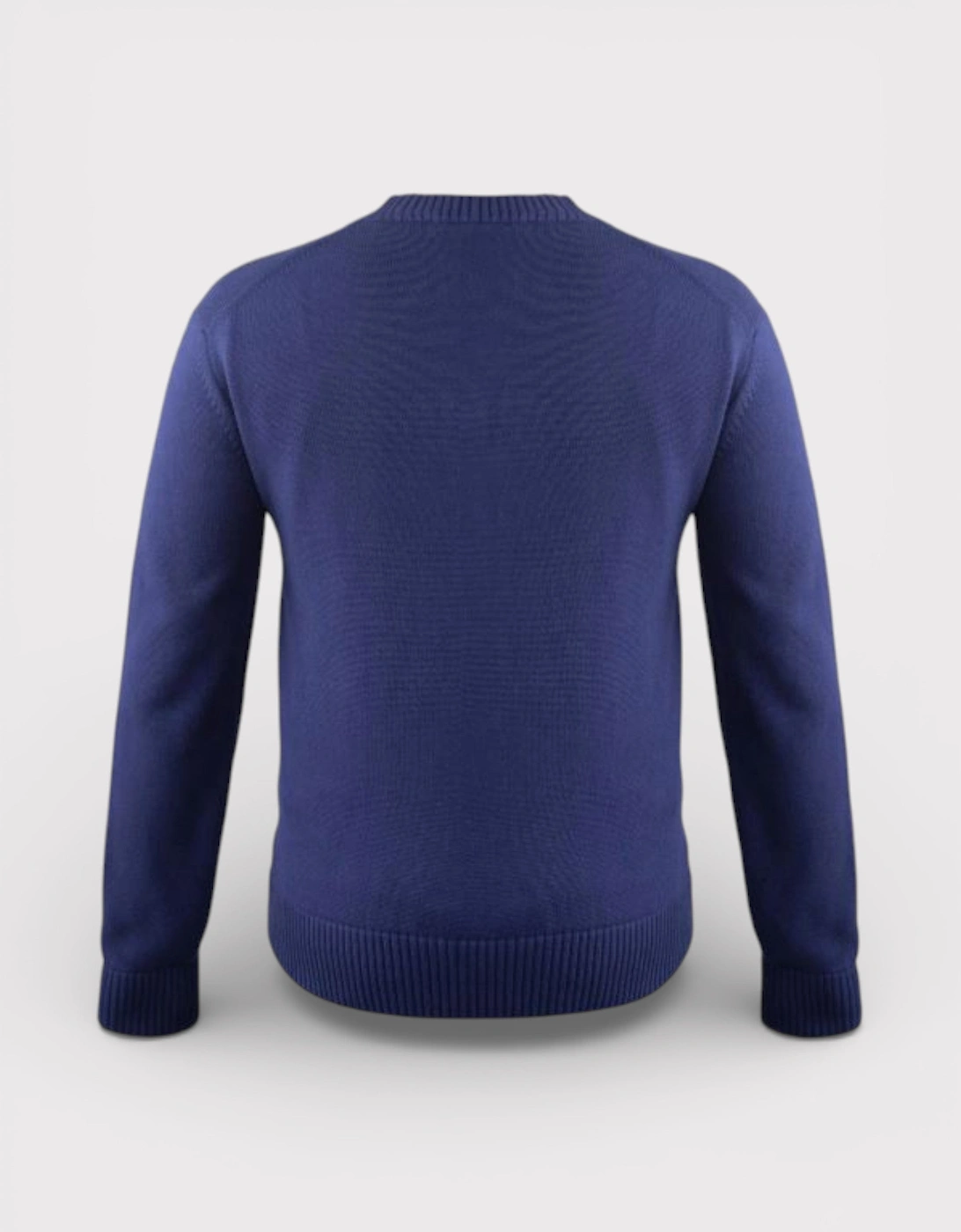 Logo Greca Motif Knit Sweater Navy