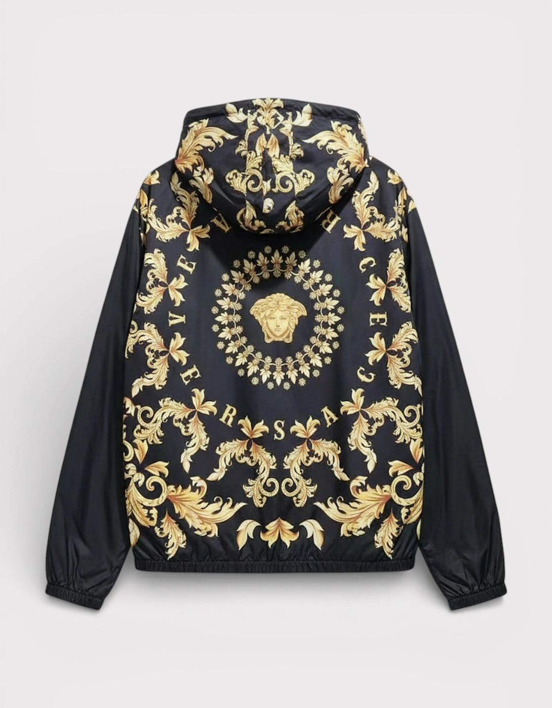 Baroque Print Hooded Jacket Black, 3 of 2