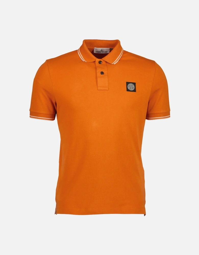 Patch Logo Stretch Piqué Polo Shirt