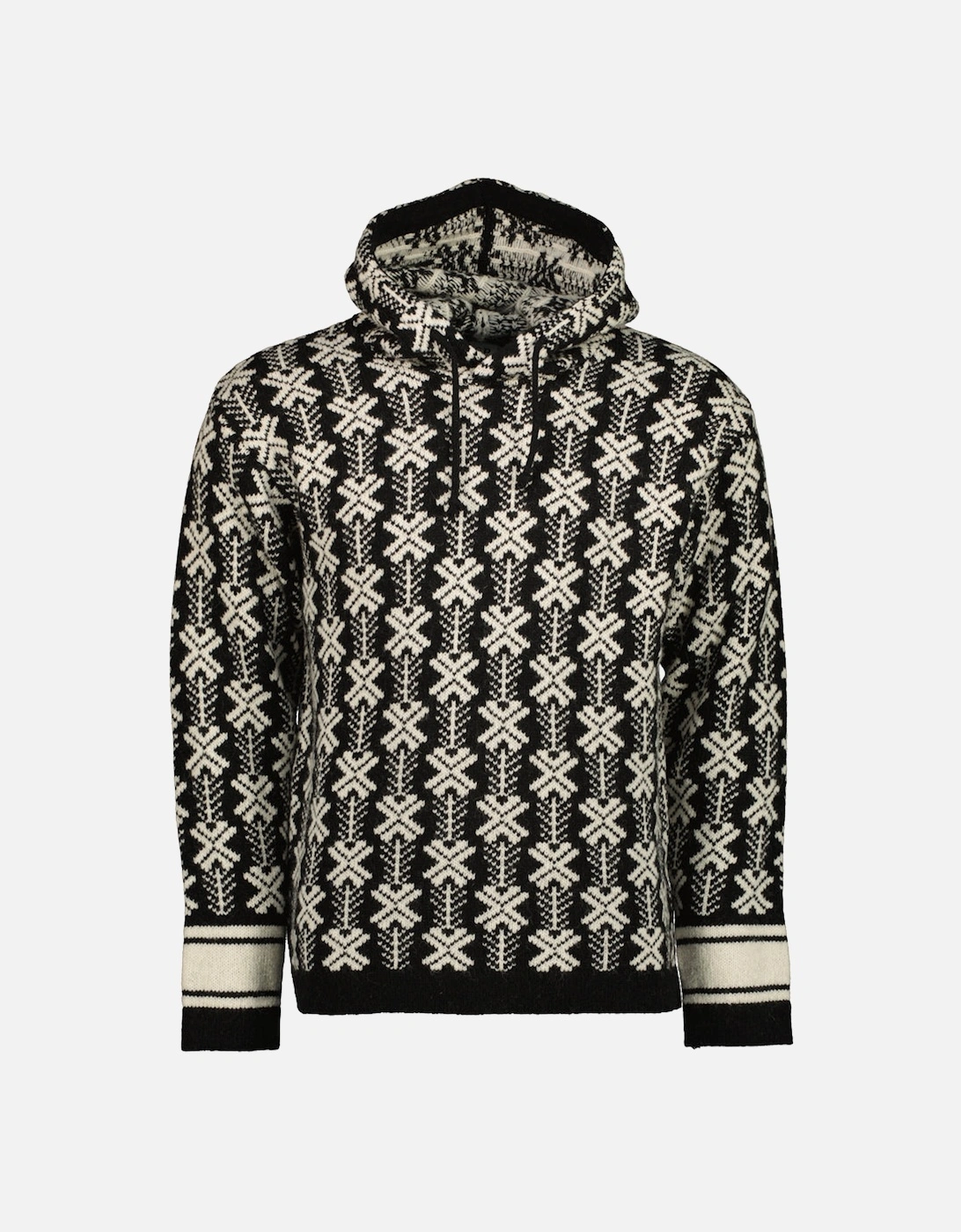 Wool Jacquard Logo Hooded Knit, 5 of 4