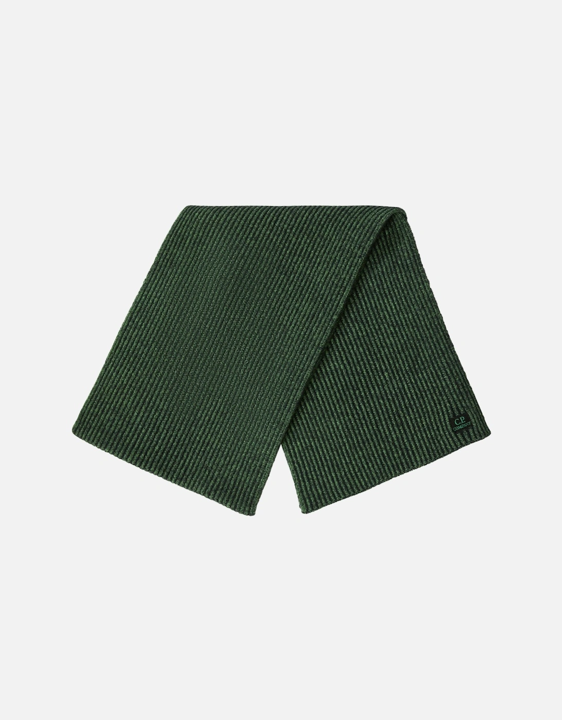 Cp Company Men's Green Fleece Knit Logo Scarf - Size: Uni