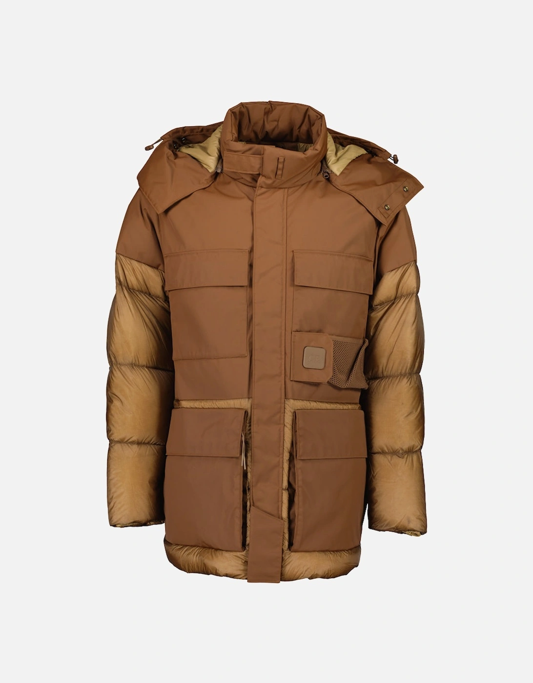 Cp Company Men's Brown Metropolis Dynatec Mixed Down Jacket - Size: 40/Regular
