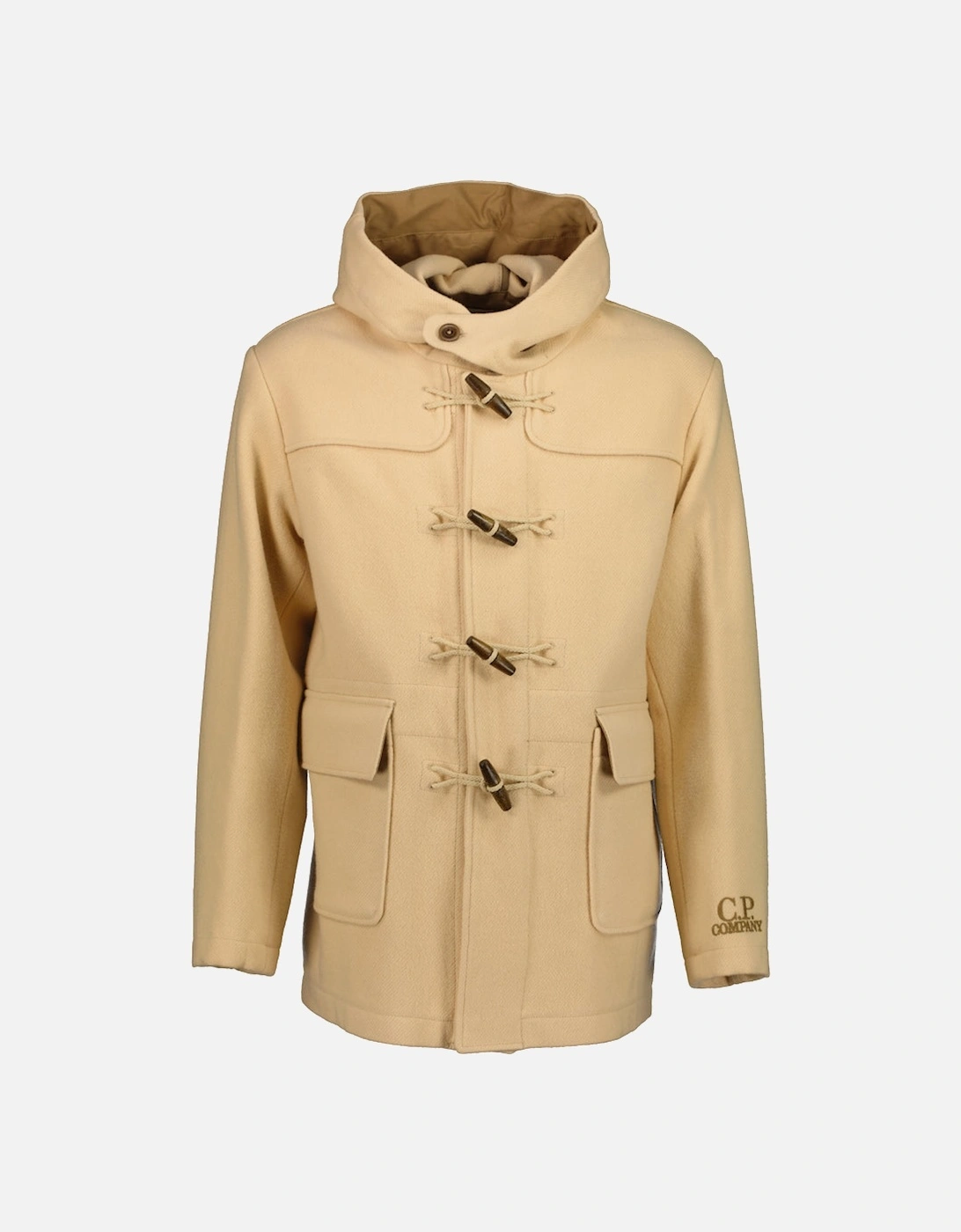 Hooded Cuff Logo Duffel Coat, 7 of 6