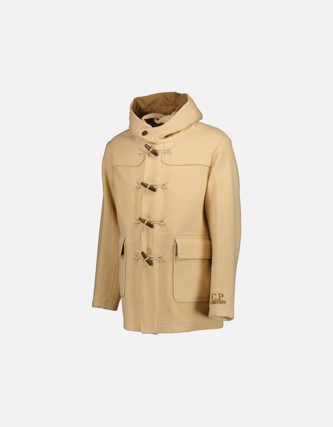 Hooded Cuff Logo Duffel Coat