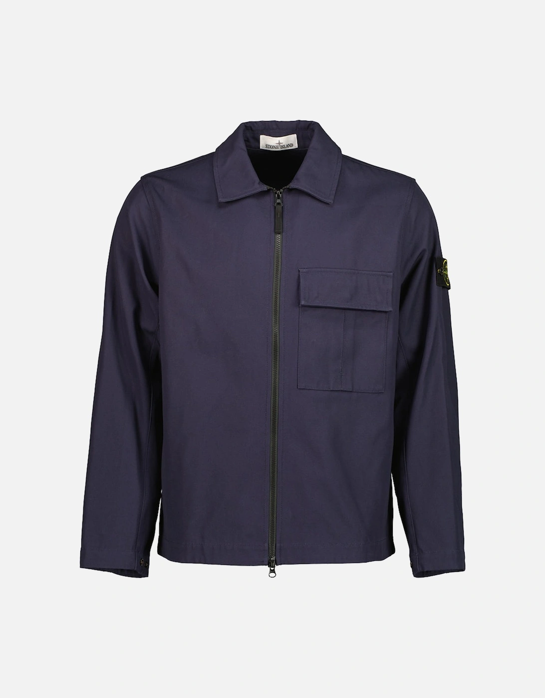 Stone Island Men's Navy Panama Cotton Zipped Overshirt - Size: M