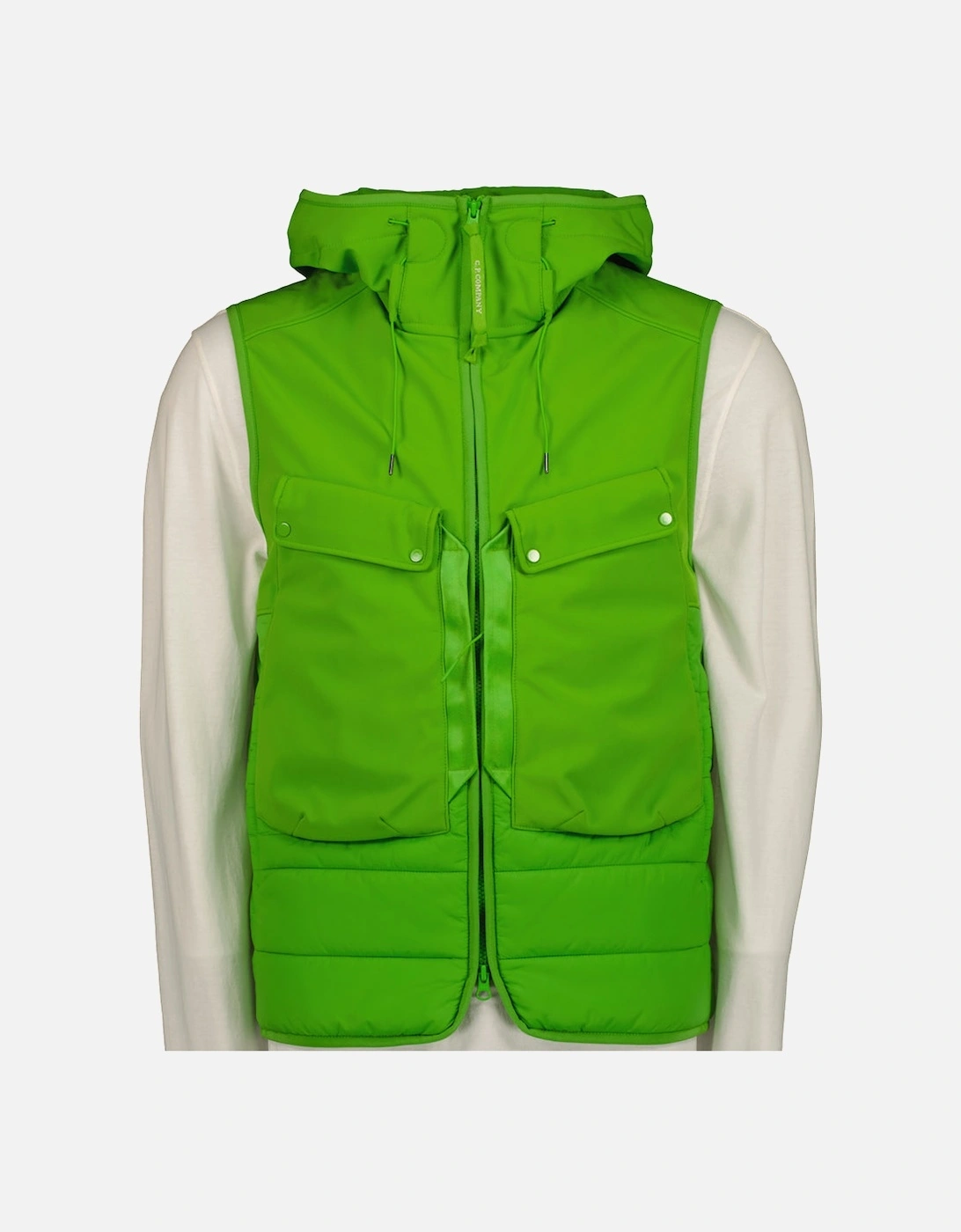 Cp Company Men's Blue Shell-R Mixed Goggle Hooded Vest  Regular/34 Xs