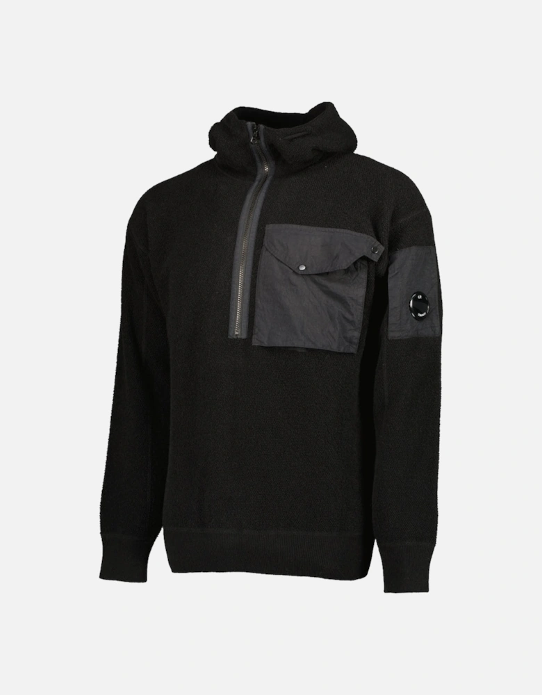 Lambswool Half Zip Lens Hoodie