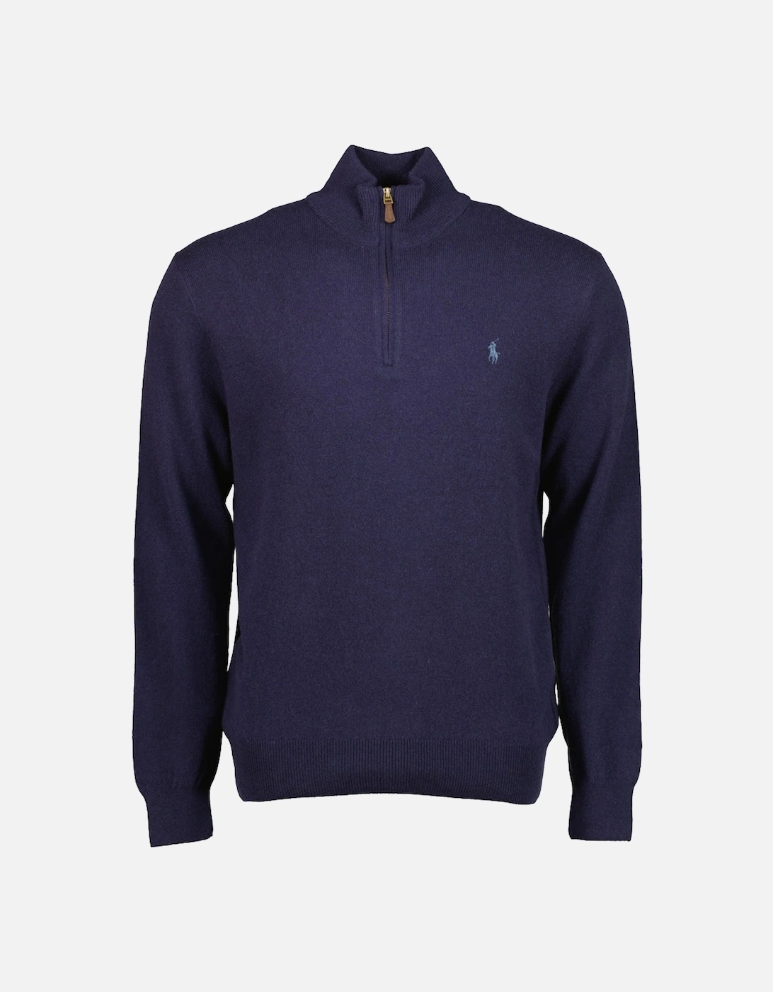 Ralph Lauren Men's Navy Merino Wool Quarter Zip Jumper  44 2XL