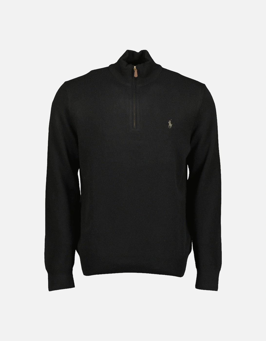 Ralph Lauren Men's Black Merino Wool Quarter Zip Jumper  38 M